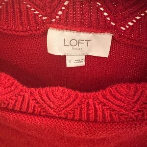 LOFT Vibrant Red Cowl Neck Sweater